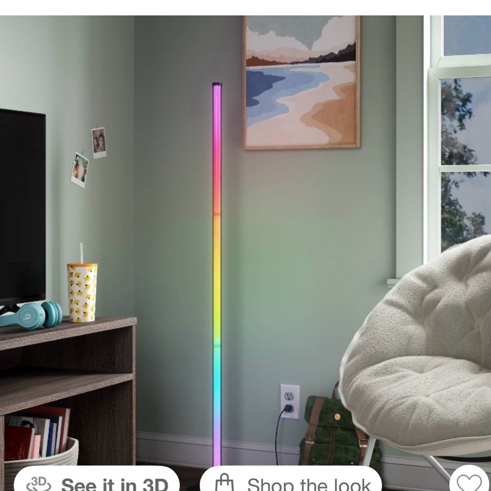 LED Floor Lamp w/ Remote - white or colored light